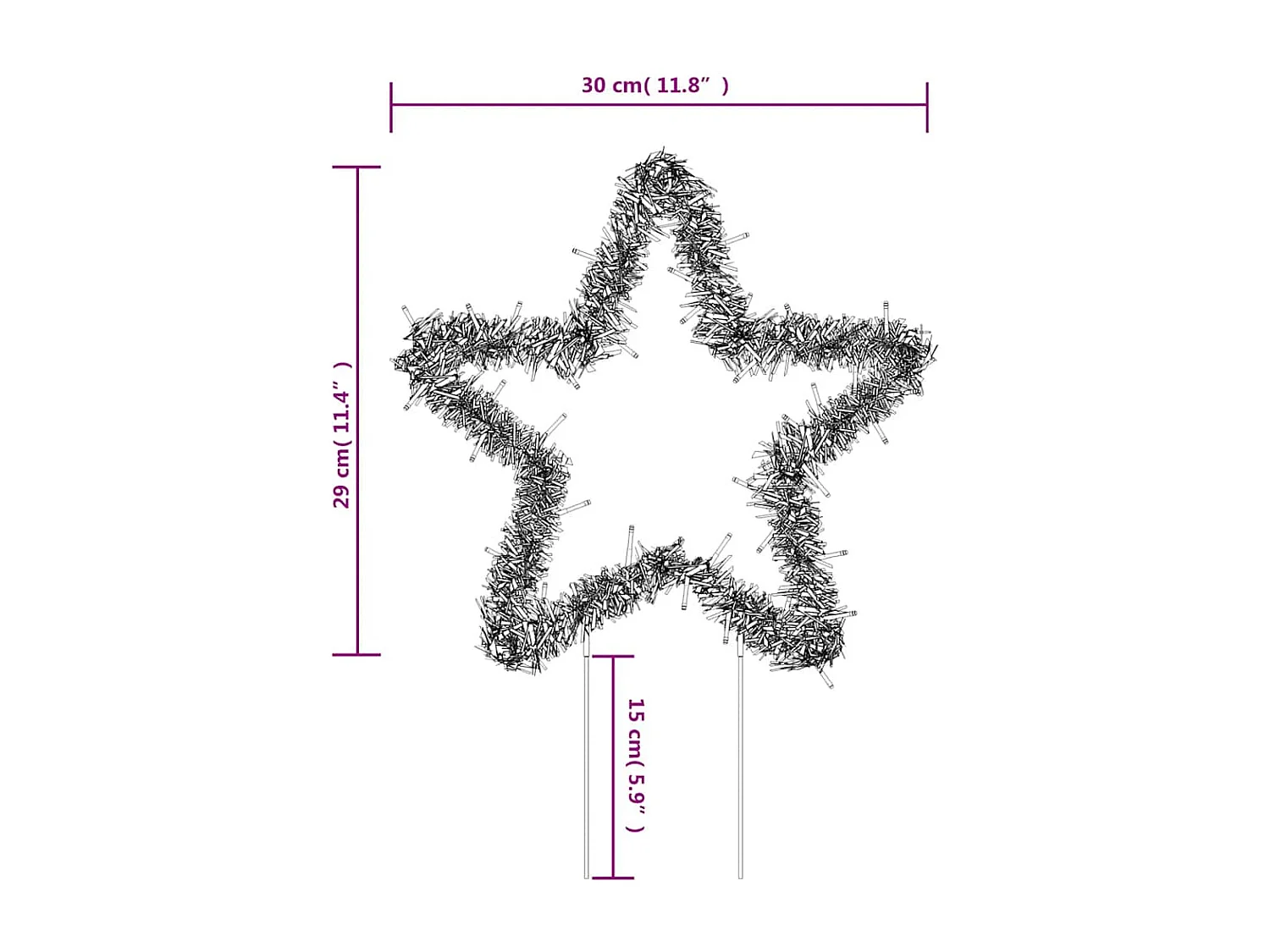 Décoration lumineuse étoile de Noël piquets 3 pcs 50 LED 29 cm