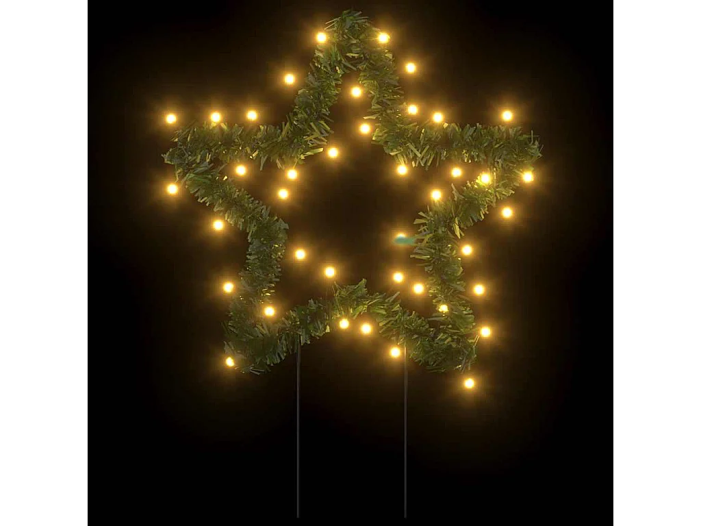 Kerstverlichting ster 3 st met grondpinnen 50 LED's 29 cm