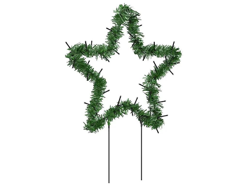 Kerstverlichting ster 3 st met grondpinnen 50 LED's 29 cm