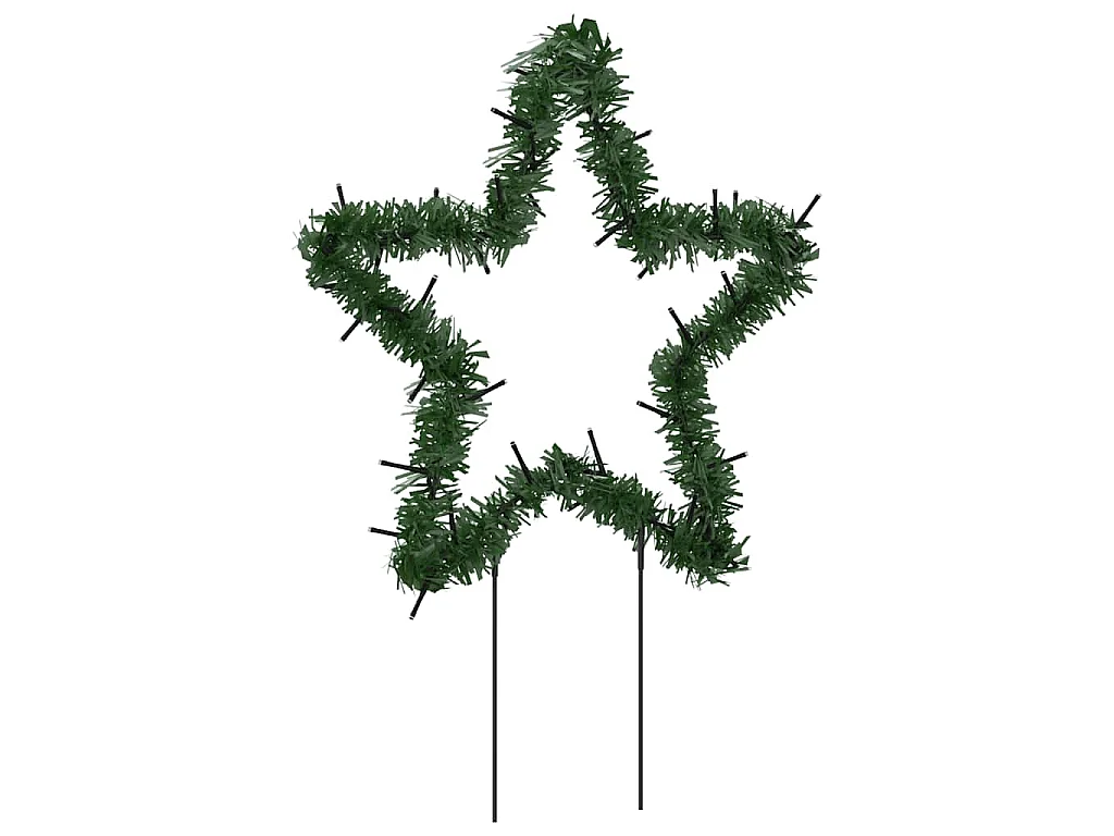 Kerstverlichting ster 3 st met grondpinnen 50 LED's 29 cm