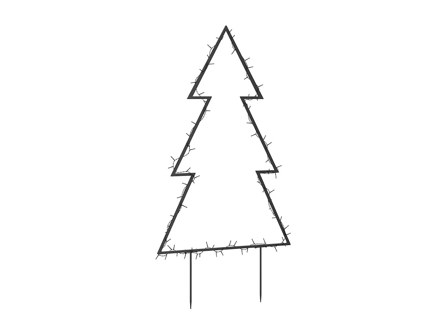 Decoração árvore de Natal c/ luz e estacas 80 luzes LED 60 cm