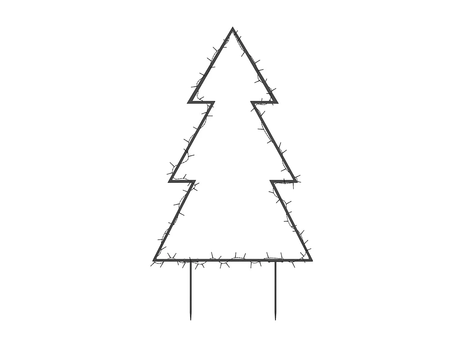 Decoração árvore de Natal c/ luz e estacas 80 luzes LED 60 cm