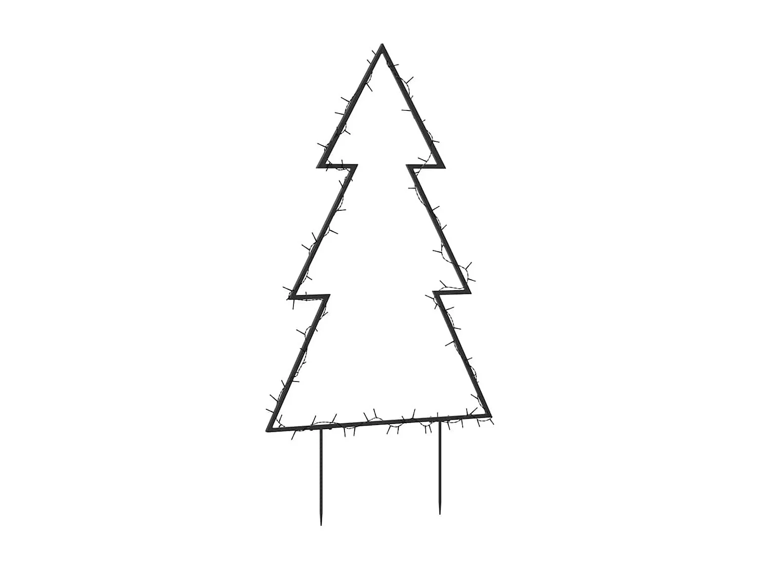 Decoração árvore de Natal c/ luz e estacas 80 luzes LED 60 cm