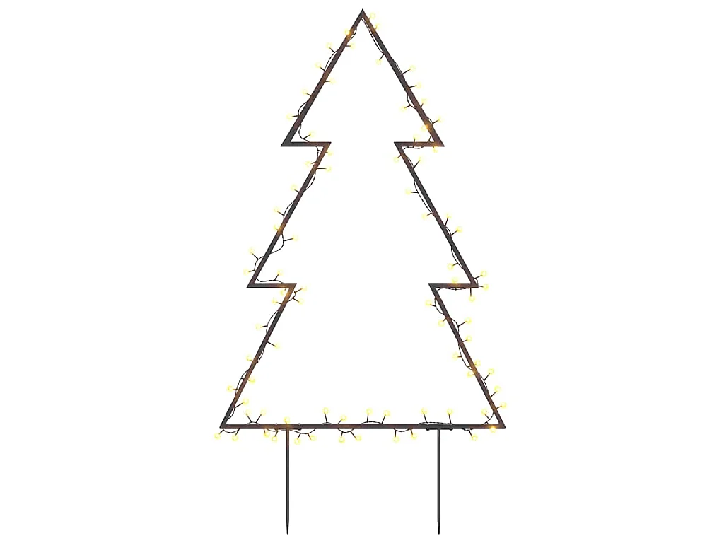 Decoração árvore de Natal c/ luz e estacas 80 luzes LED 60 cm