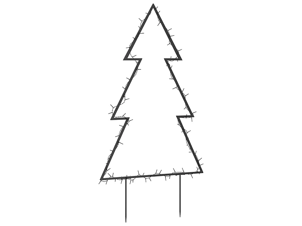 Decoração árvore de Natal c/ luz e estacas 80 luzes LED 60 cm