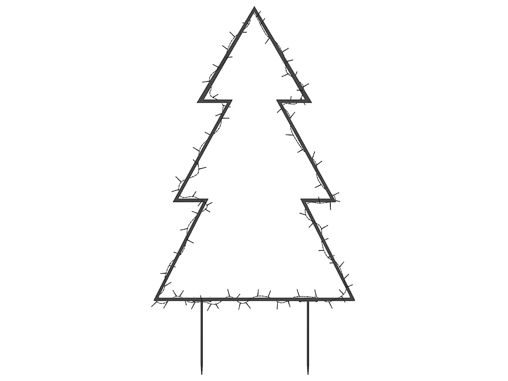 Decoração árvore de Natal c/ luz e estacas 80 luzes LED 60 cm