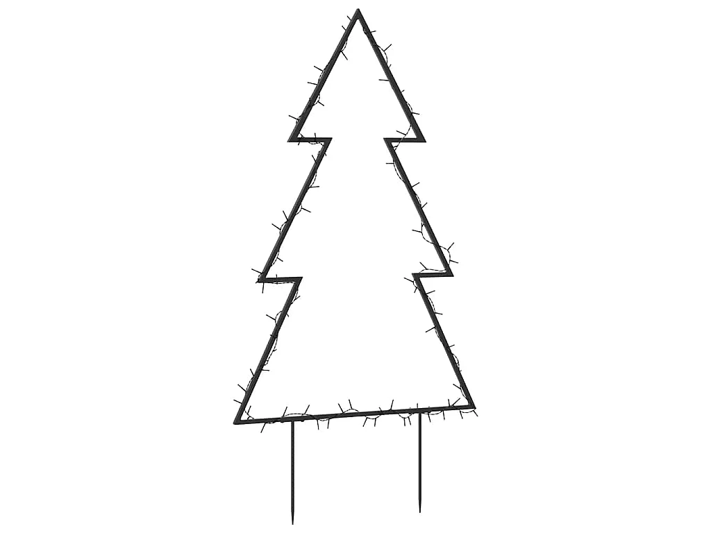 Decoração árvore de Natal c/ luz e estacas 80 luzes LED 60 cm