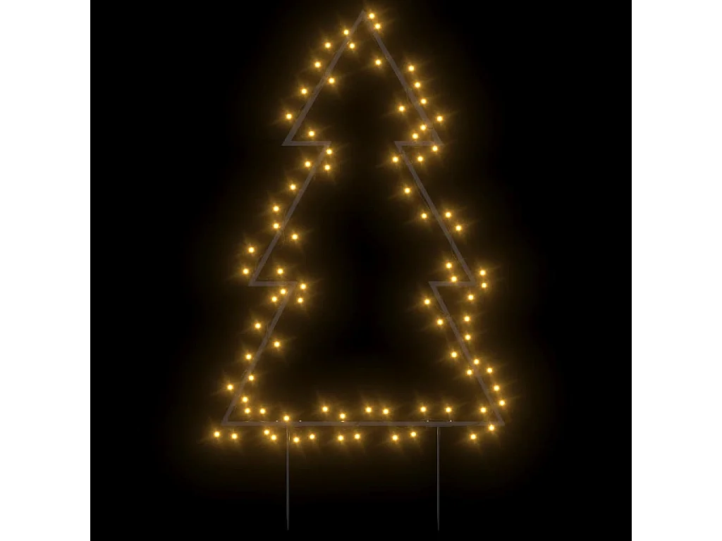 Décoration lumineuse arbre de Noël avec piquets 80 LED 60 cm