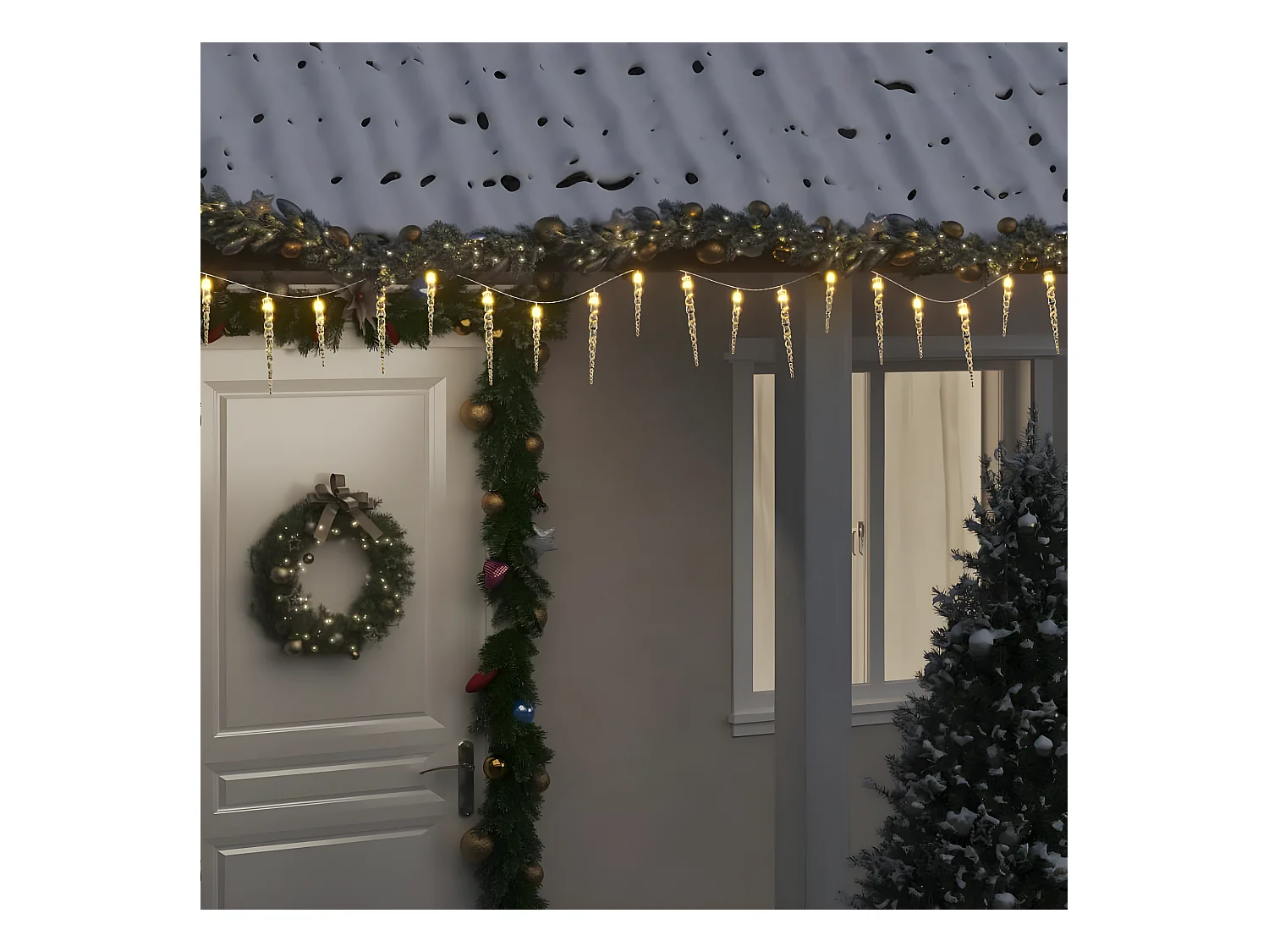 Guirlande lumineuse de Noël 100 LED Blanc chaud 10 m Acrylique PVC