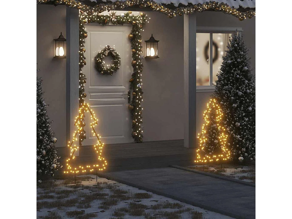 Décoration lumineuse arbre de Noël avec piquets 115 LED 90 cm