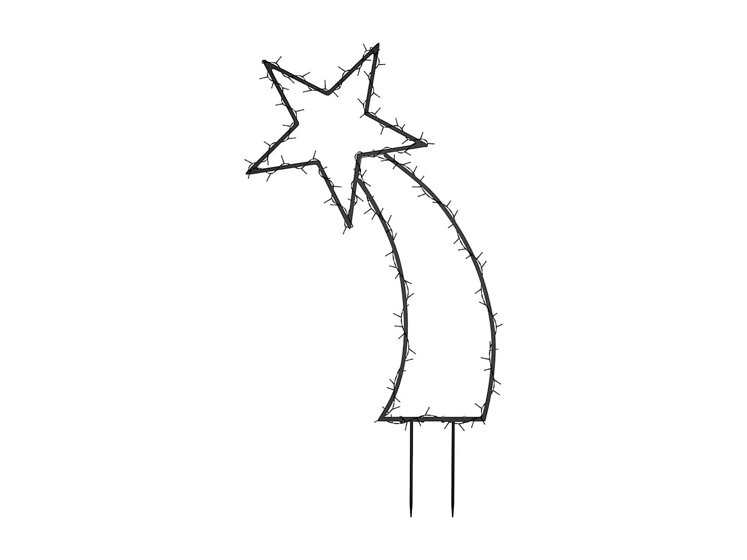 Decoração de Natal meteoro c/ luz e estacas 115 luzes LED 85 cm