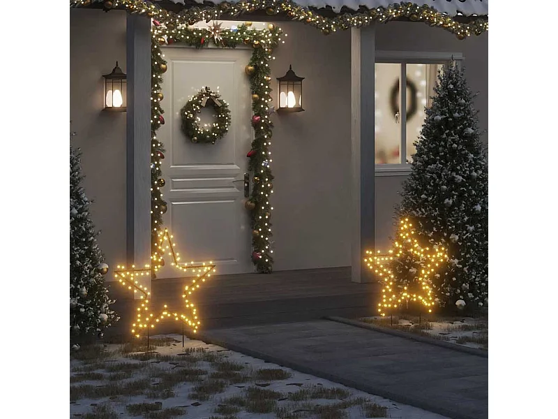 Décoration lumineuse étoile de Noël avec piquets 115 LED 85 cm