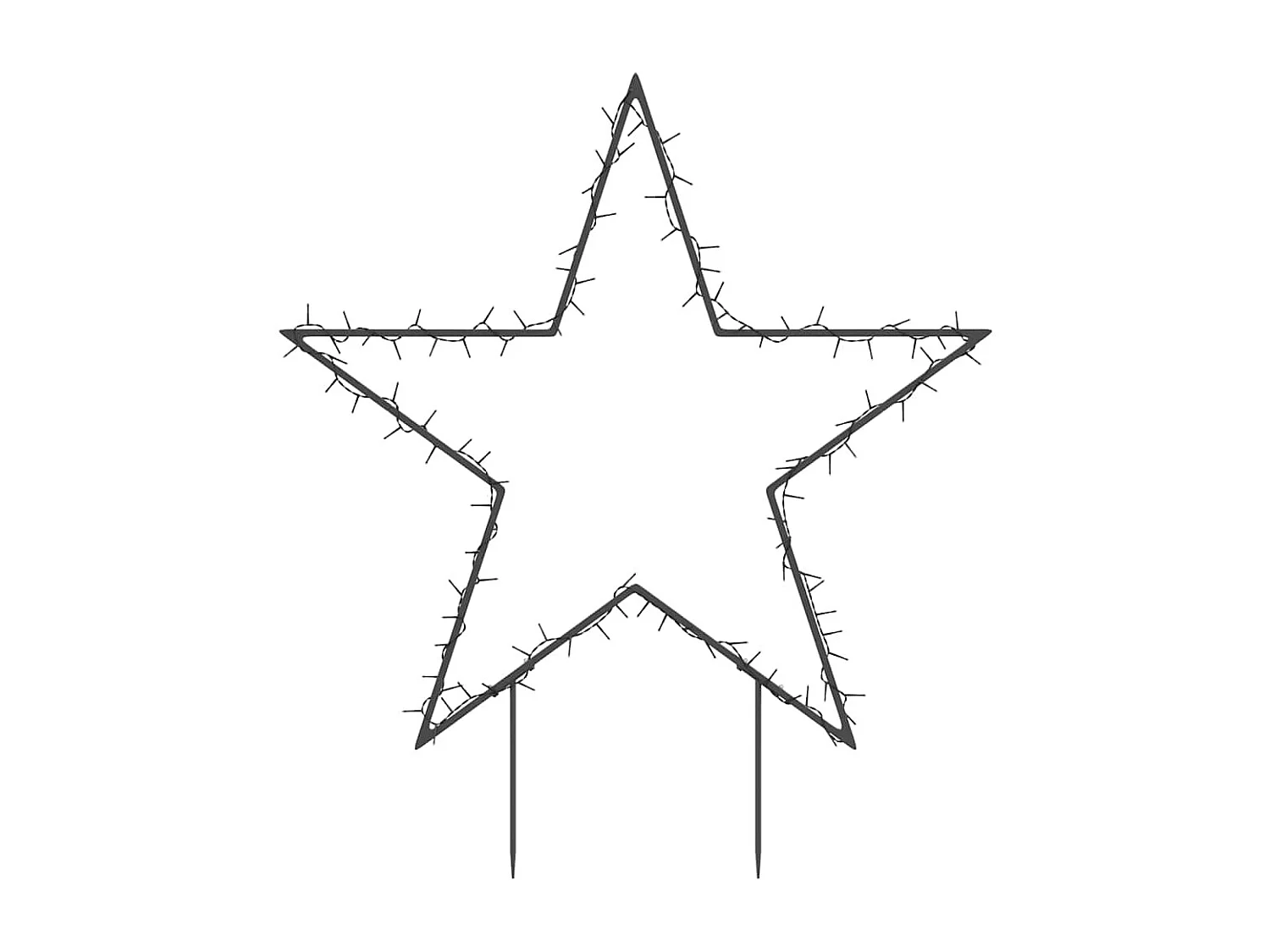 Decoração estrela de Natal c/ luz e estacas 115 luzes LED 85 cm