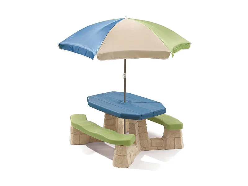 Step2 Tavolo da Picnic con Ombrellone Azzurro Acqua