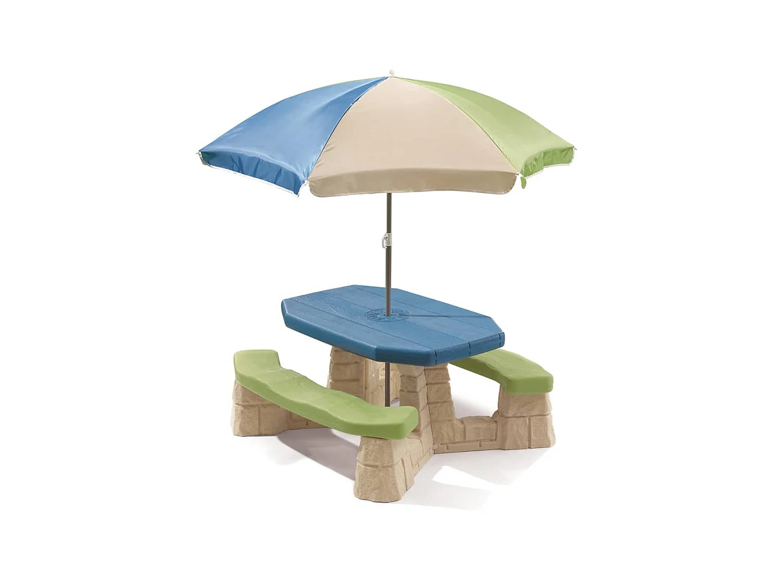 Step2 Tavolo da Picnic con Ombrellone Azzurro Acqua