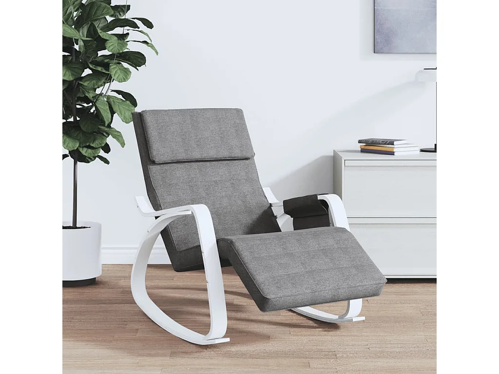 Schaukelstuhl Dunkelgrau Stoff