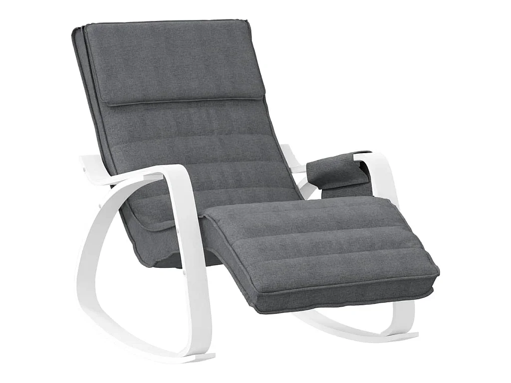 Sedia a Dondolo Grigio Scuro in Tessuto