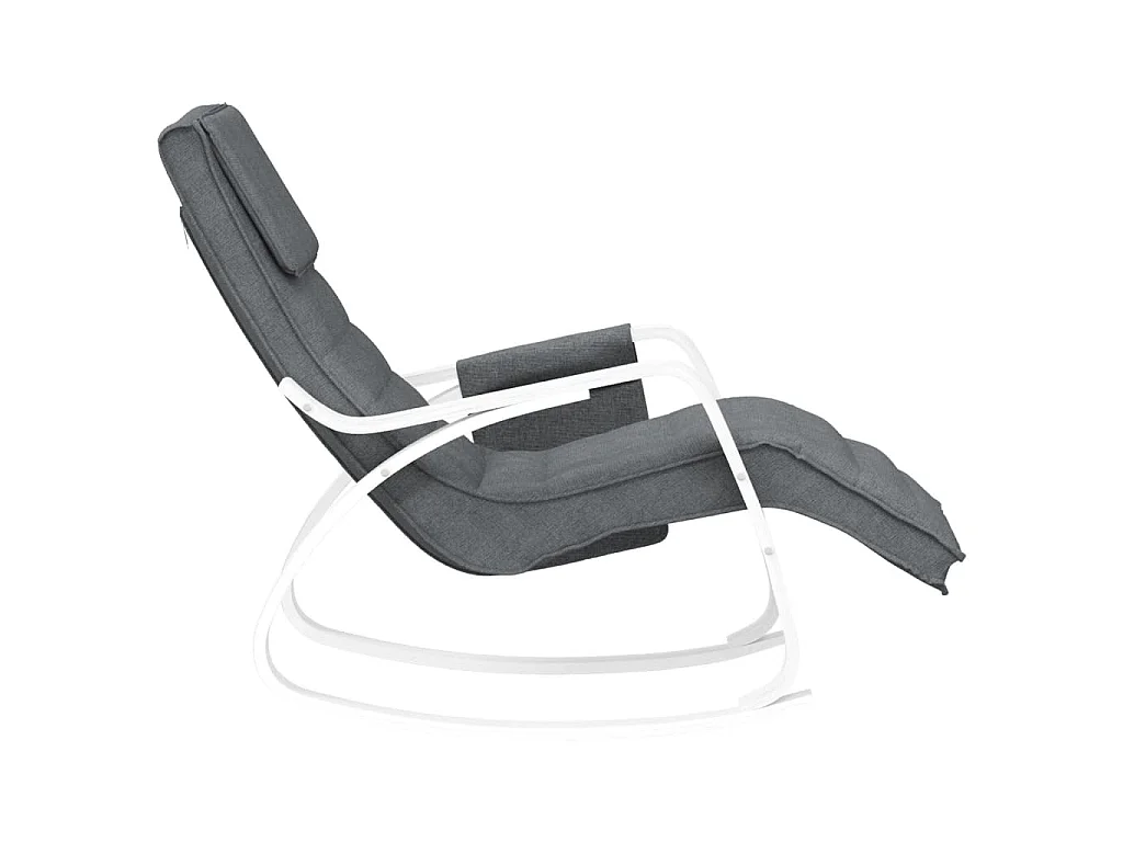 Sedia a Dondolo Grigio Scuro in Tessuto