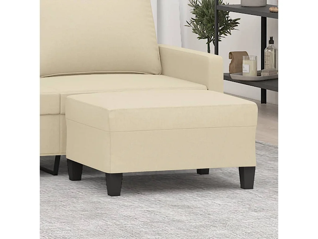 Apoio de pés 70x55x41 cm tecido cor creme