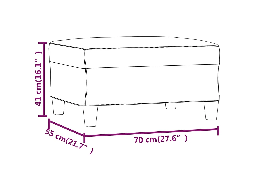 Repose-pied Crème 70x55x41 cm Tissu