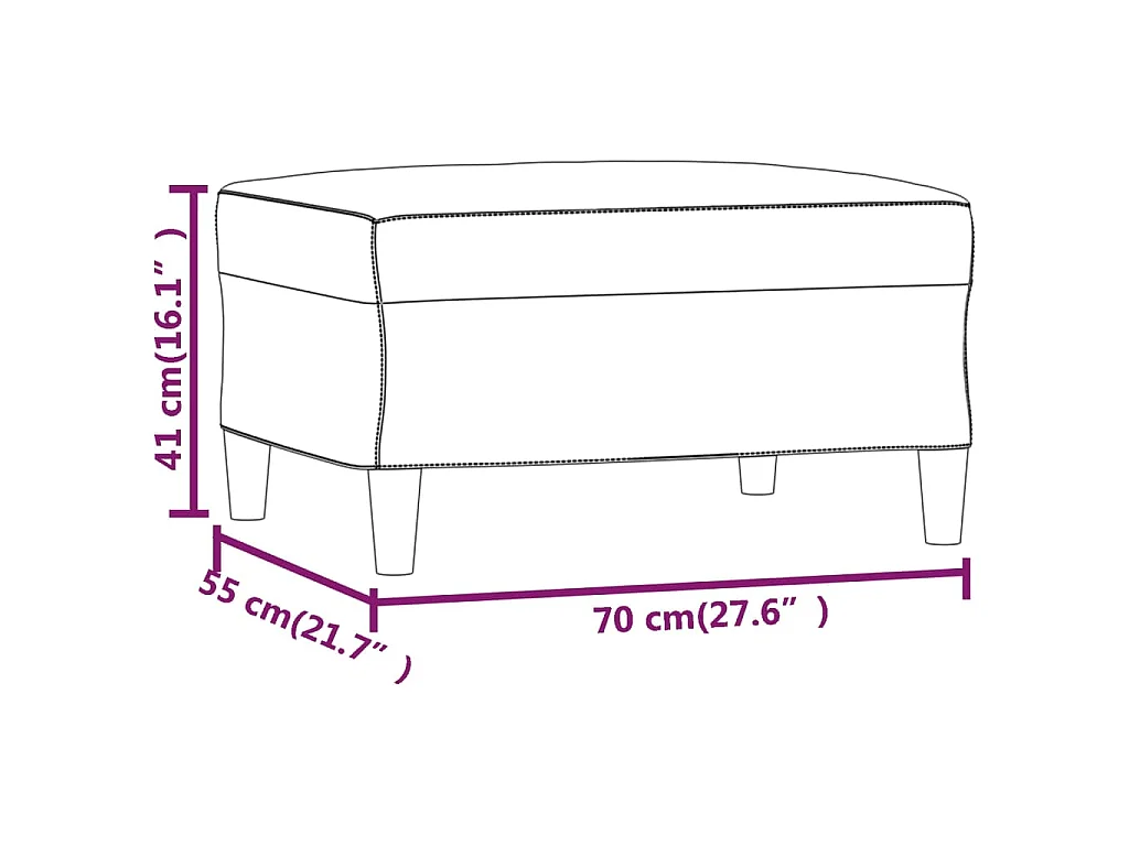 Repose-pied Gris foncé 70x55x41 cm Tissu