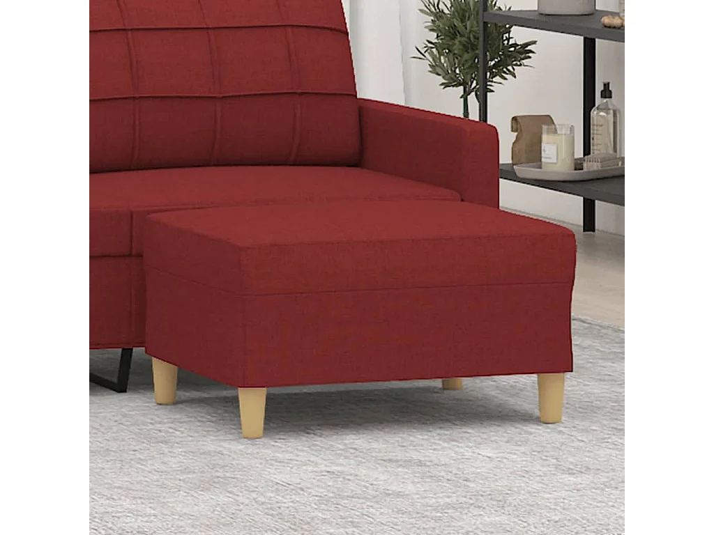 Apoio de pés 70x55x41 cm tecido vermelho-tinto