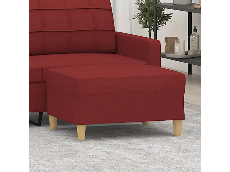 Apoio de pés 70x55x41 cm tecido vermelho-tinto