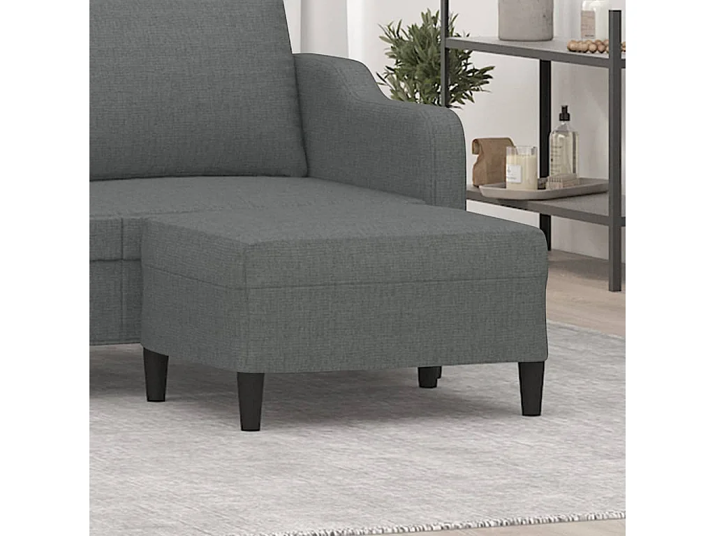 Poggiapiedi Grigio Scuro 70x55x41 cm in Tessuto