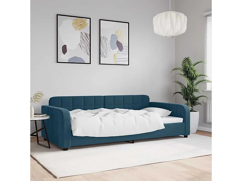 Lit de repos sans matelas bleu 100x200 cm velours