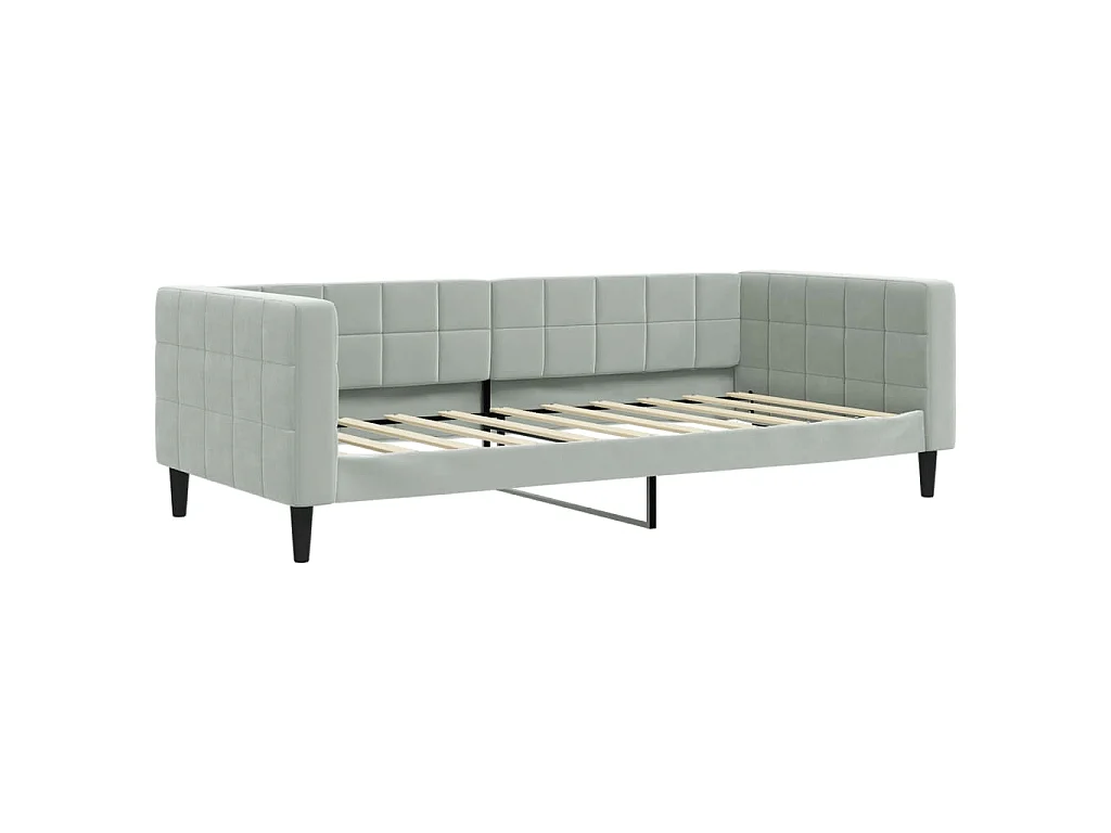 Lit de repos sans matelas gris clair 90x190 cm velours