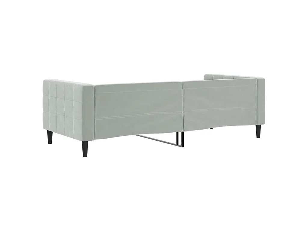 Lit de repos sans matelas gris clair 90x190 cm velours