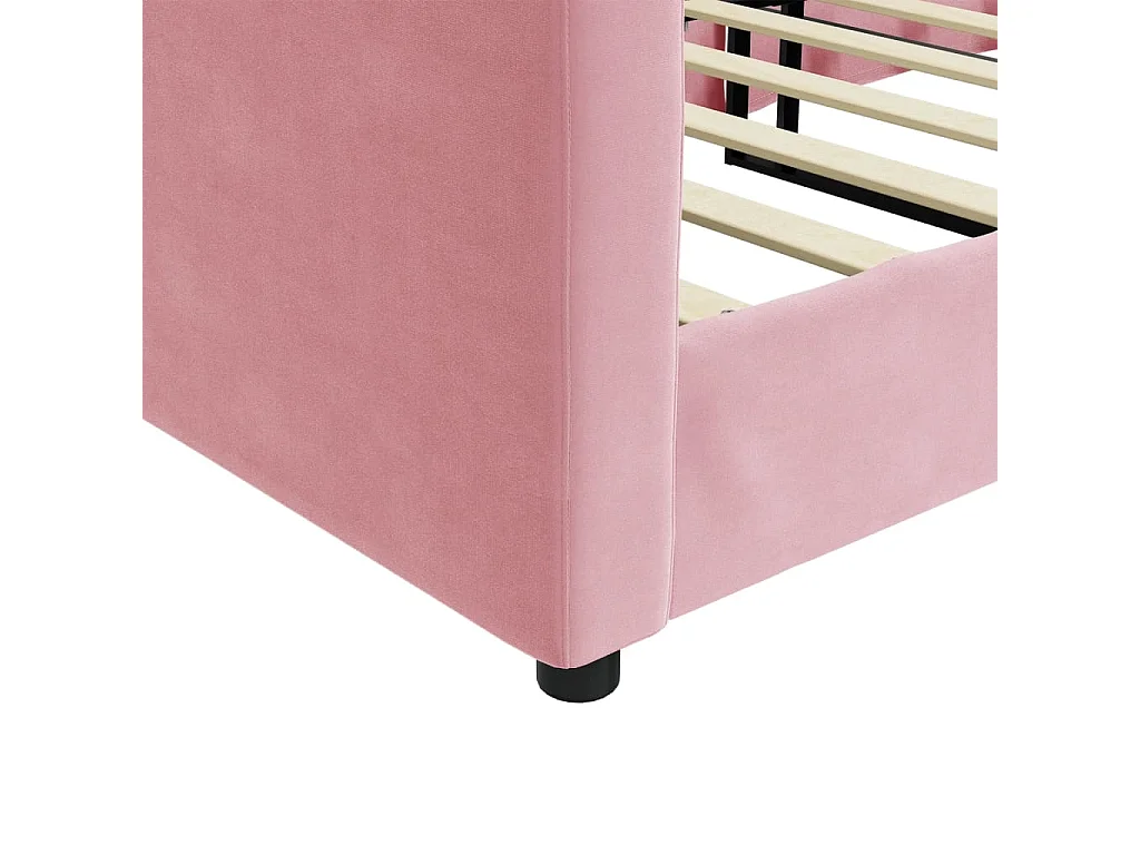 Lit de repos rose 100x200 cm velours