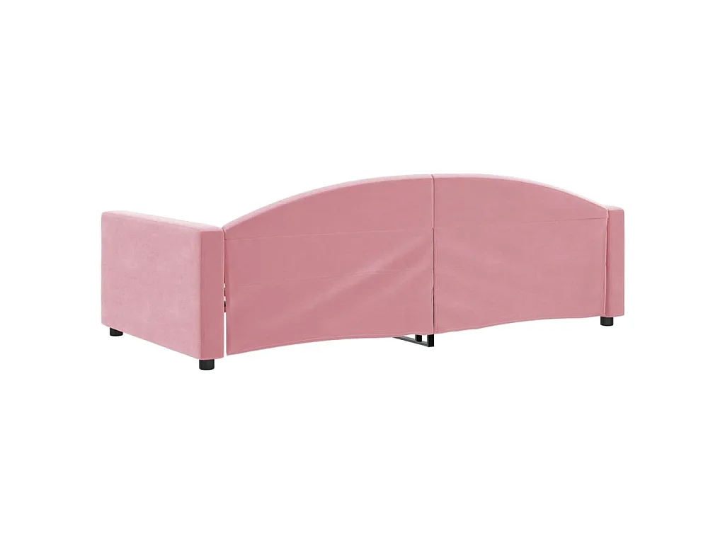 Lit de repos rose 100x200 cm velours
