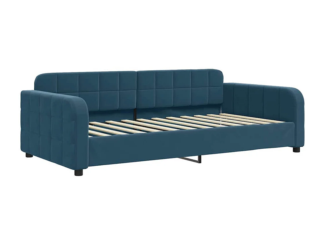 Lit de repos sans matelas bleu 90x200 cm velours