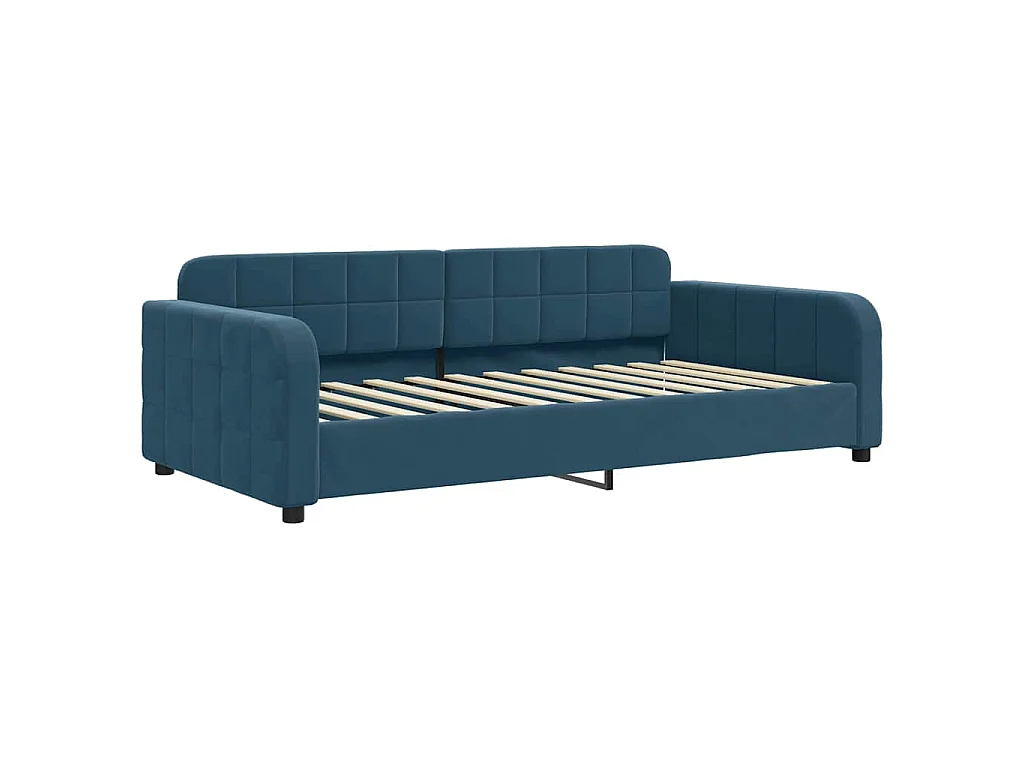Sofá cama sin colchón terciopelo azul 90x200 cm
