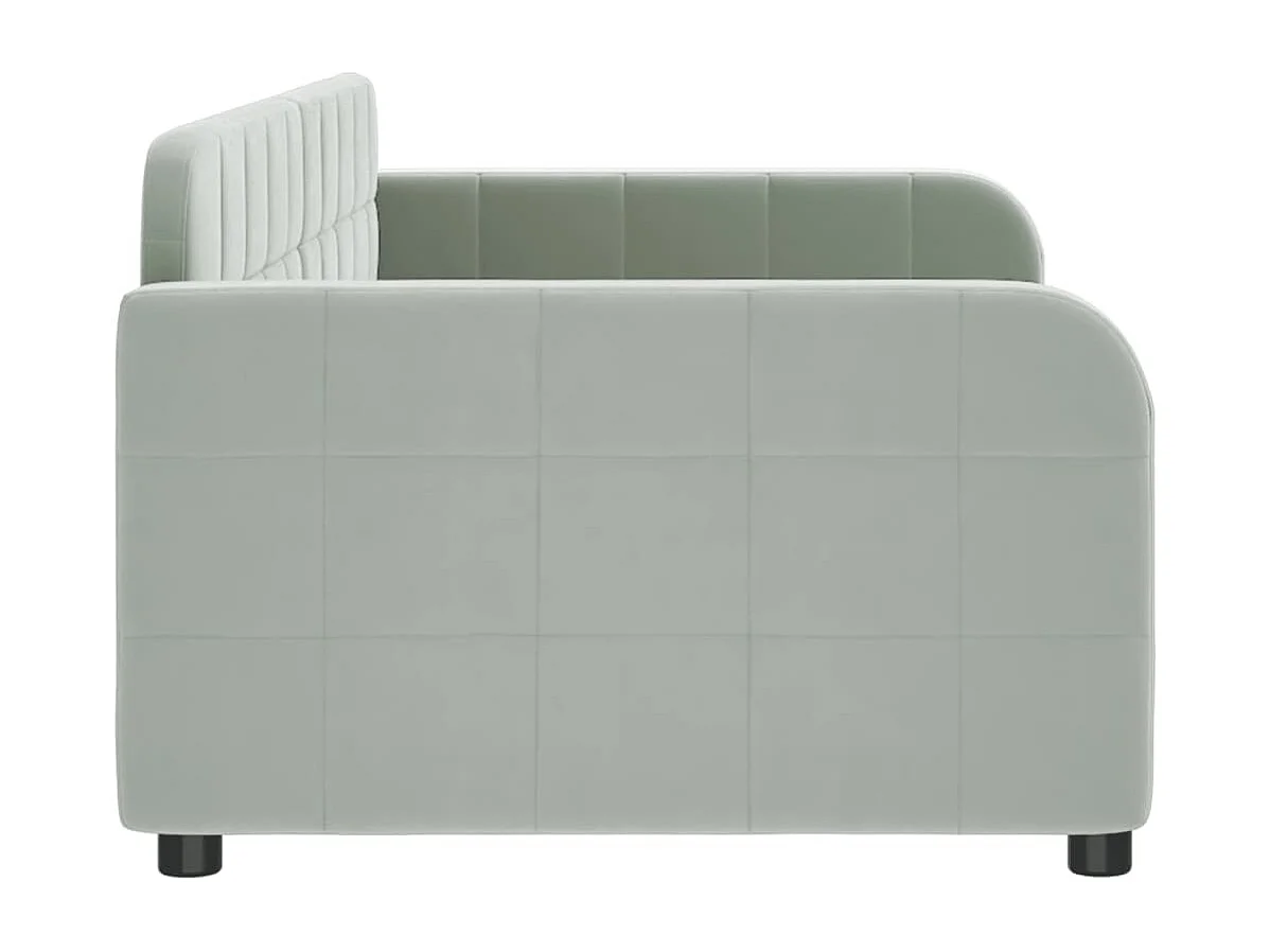 Letto da Giorno Grigio Chiaro 90x190 cm in Velluto