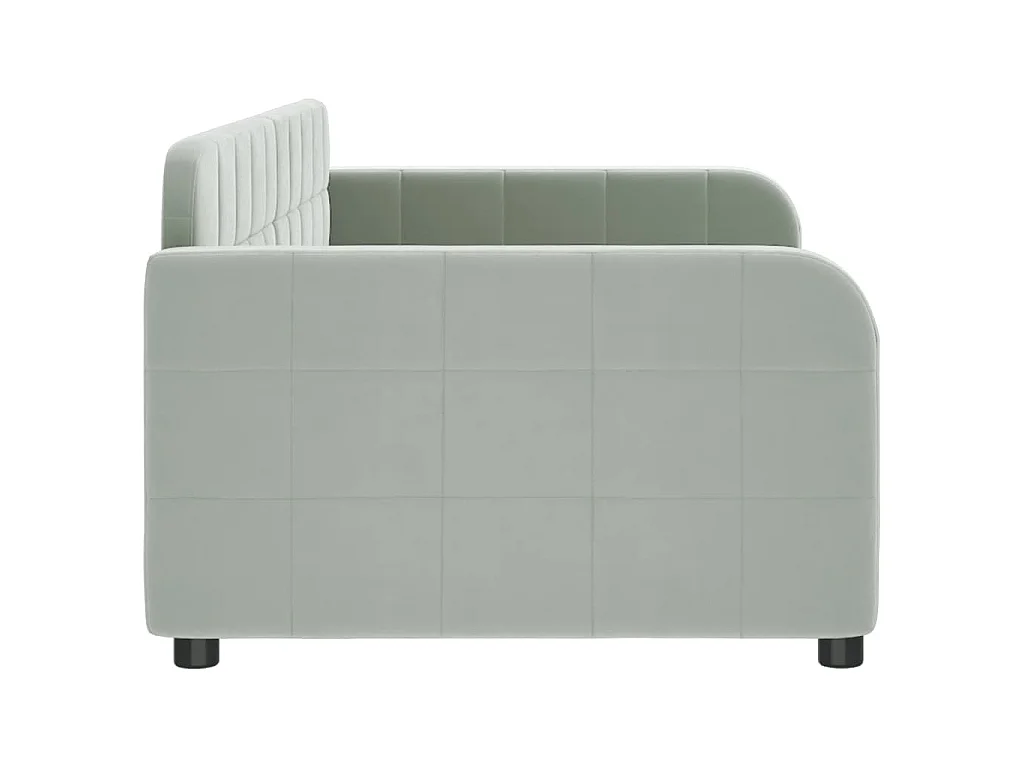 Slaapbank 90x190 cm fluweel lichtgrijs