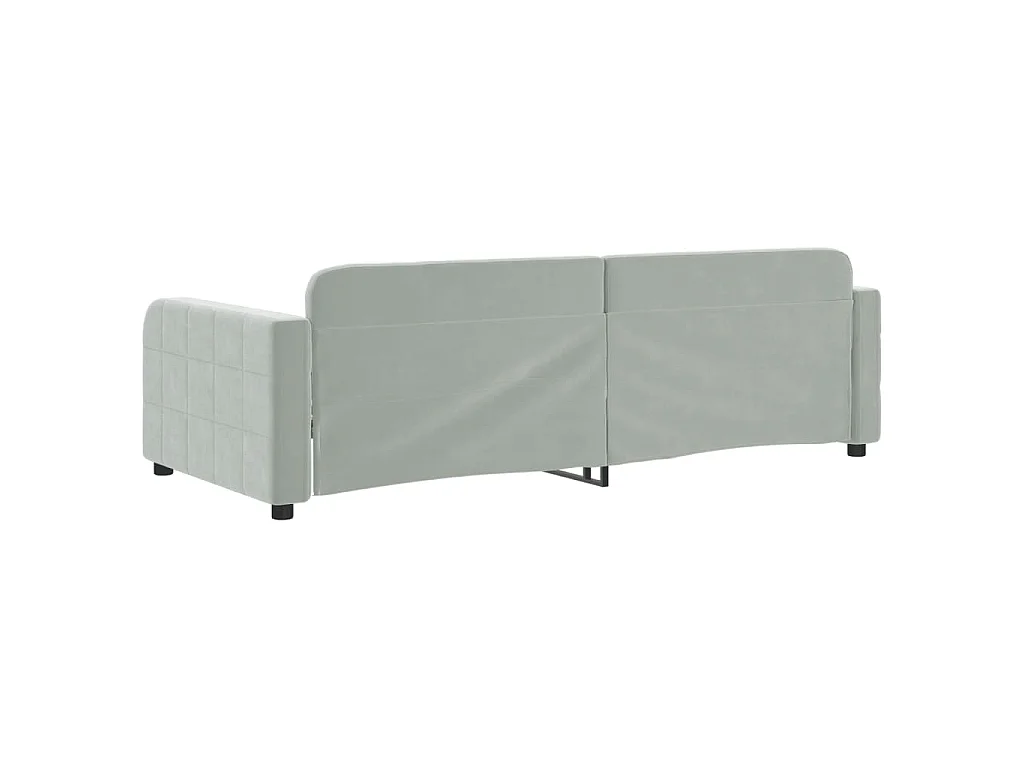 Lit de repos sans matelas gris clair 90x190 cm velours