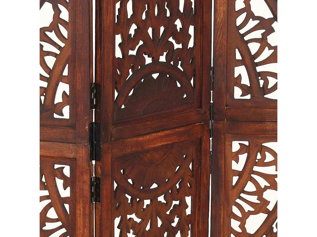 Paravent 3 panneaux Marron 120x165cm Bois manguier