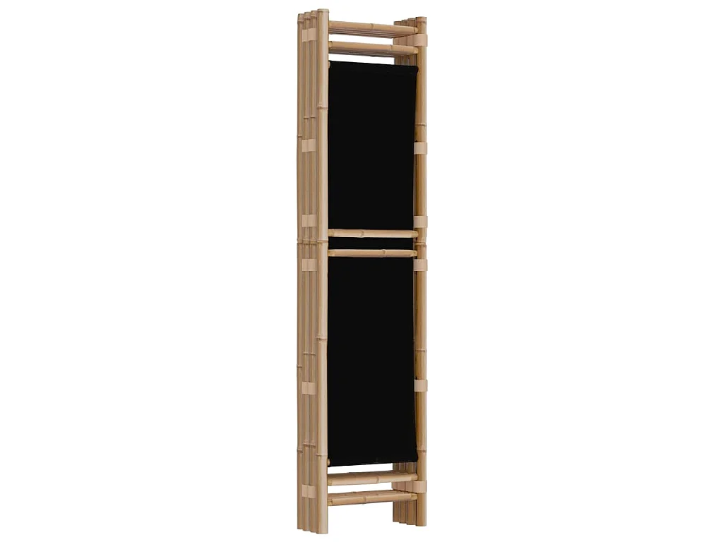 4-tlg. Paravent Faltbar 160 cm Bambus und Canvas