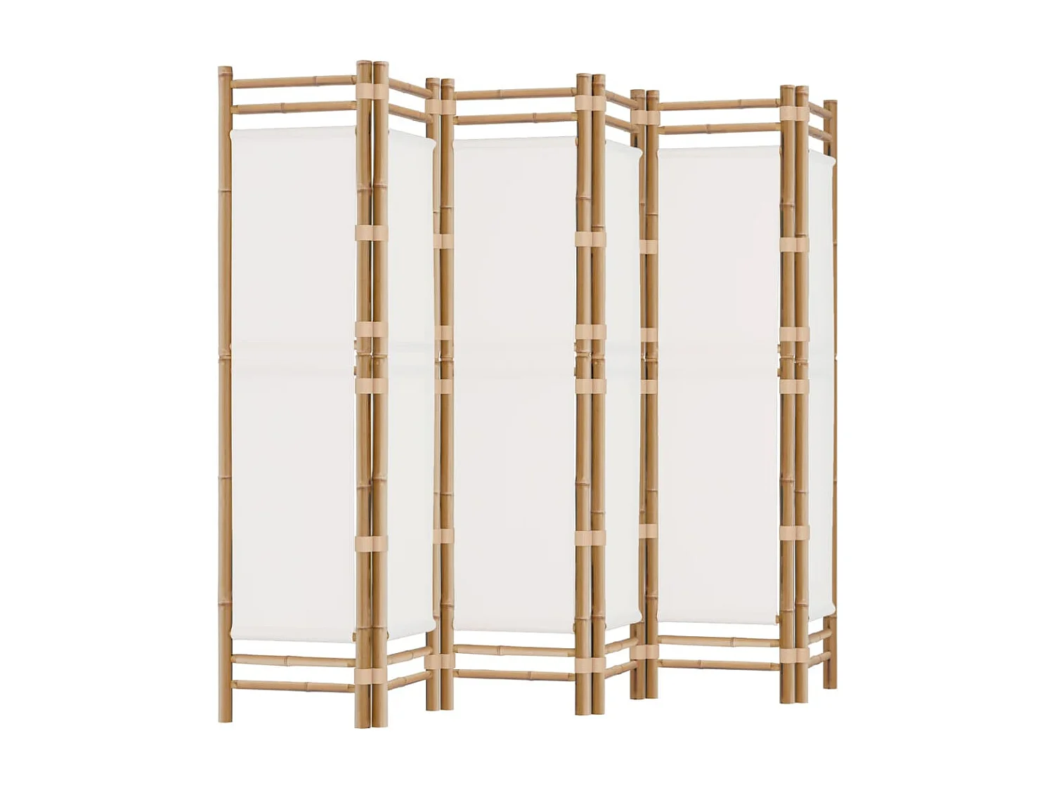 Cloison de séparation pliante 6 panneaux 240 cm Bambou et toile