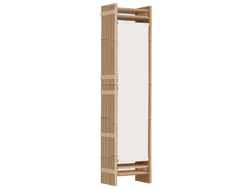 Cloison de séparation pliante 6 panneaux 240 cm Bambou et toile