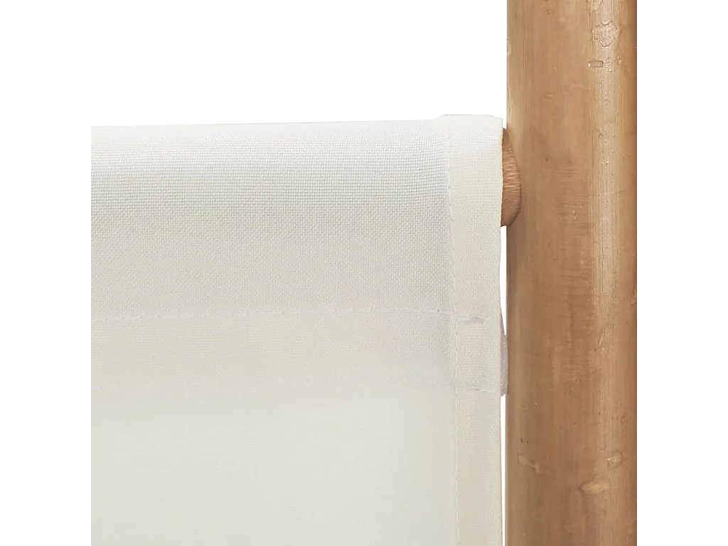 Cloison de séparation pliante 6 panneaux 240 cm Bambou et toile