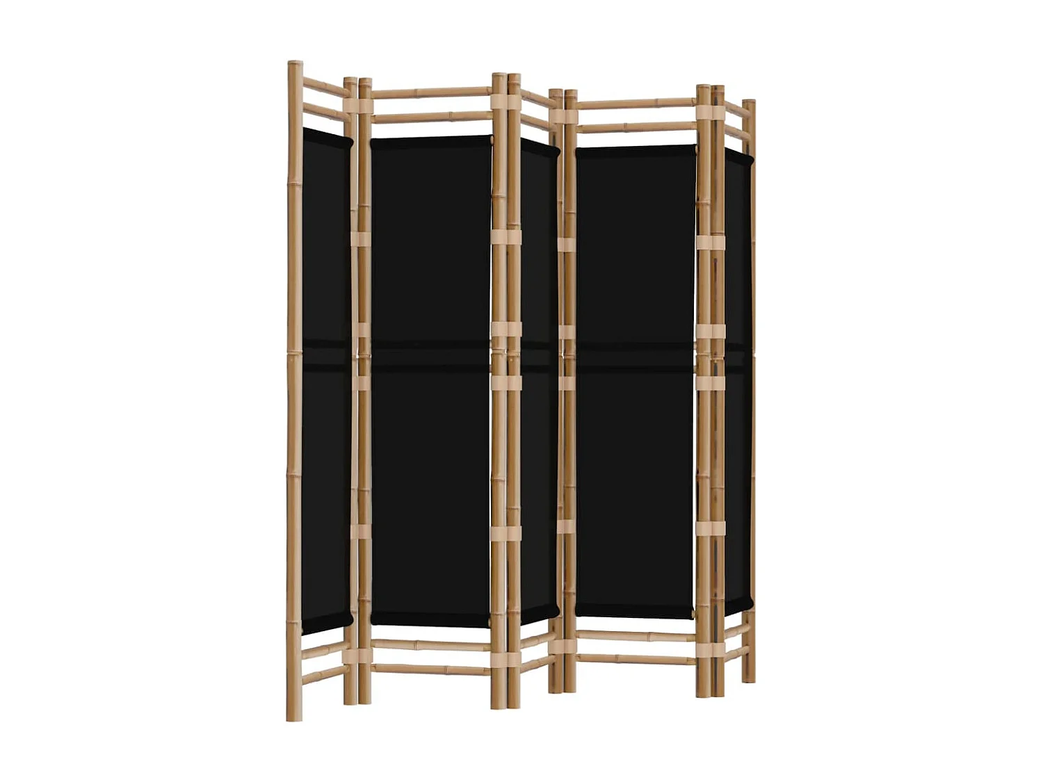 5-tlg. Paravent Faltbar 200 cm Bambus und Canvas