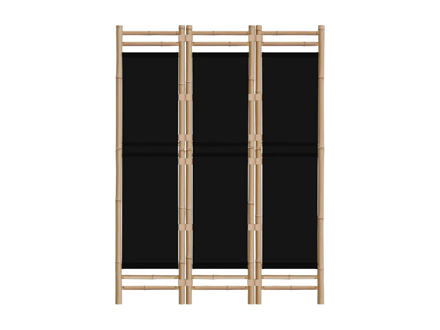 Divisorio Ambienti 3 Pannelli Pieghevole 120 cm Bambù e Tela