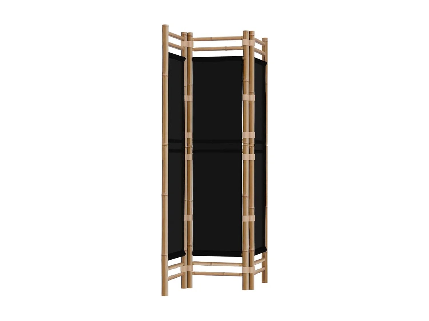 Divisorio Ambienti 3 Pannelli Pieghevole 120 cm Bambù e Tela