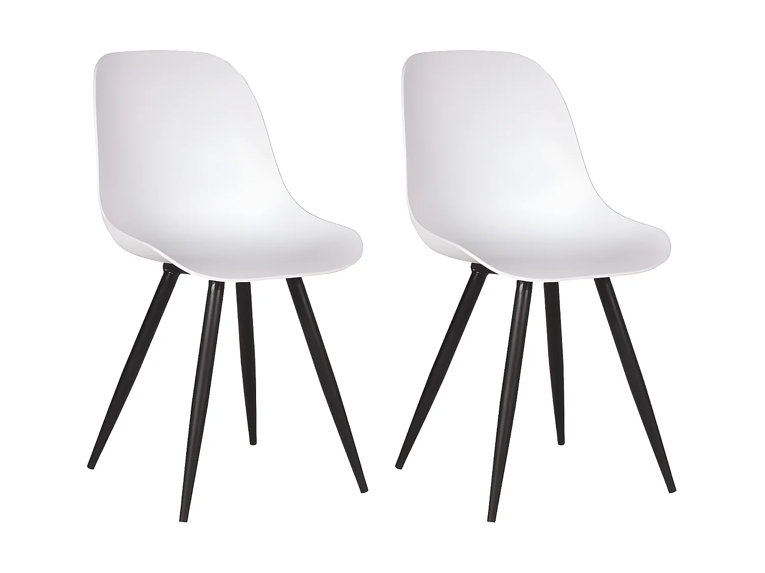 Chaises de salle à manger 2 pcs Monza 46x54x88 cm Blanc