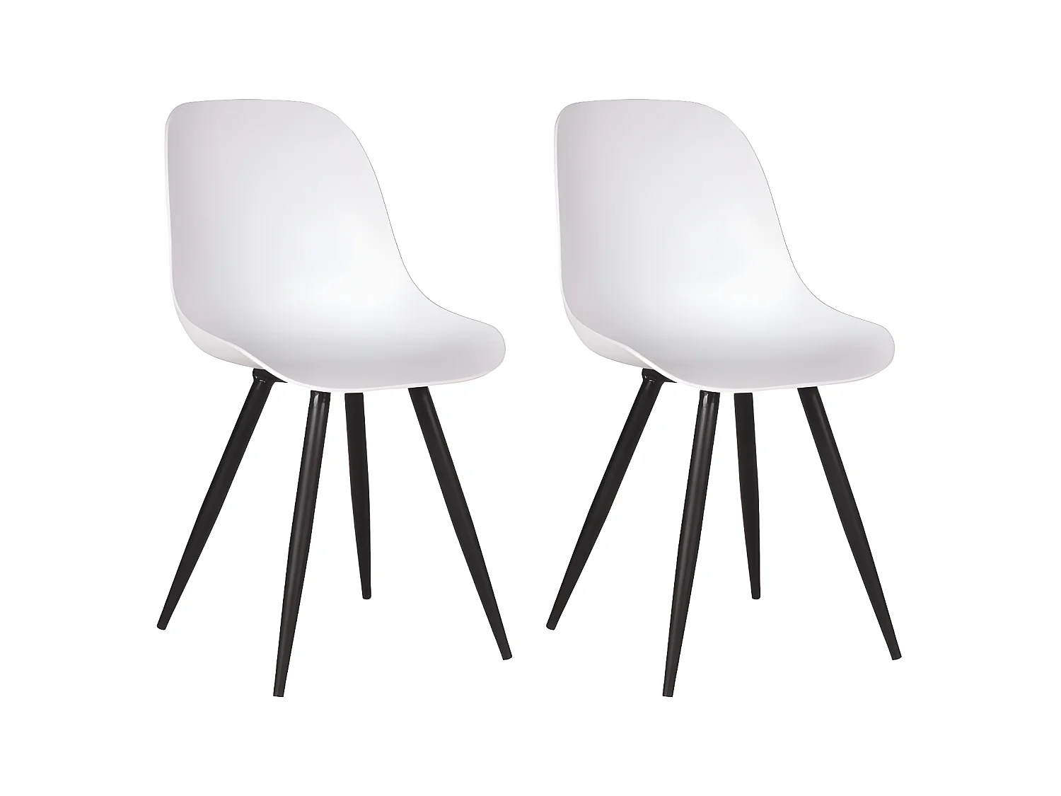 Chaises de salle à manger 2 pcs Monza 46x54x88 cm Blanc