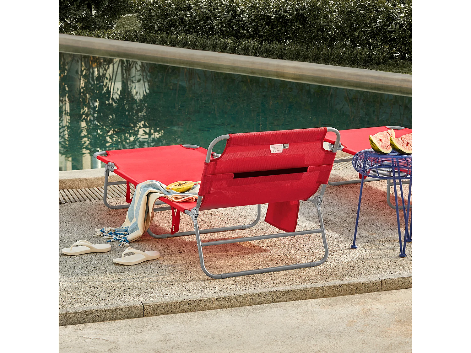 Gartenliege OGS35-R 63 x 58 x 195 cm