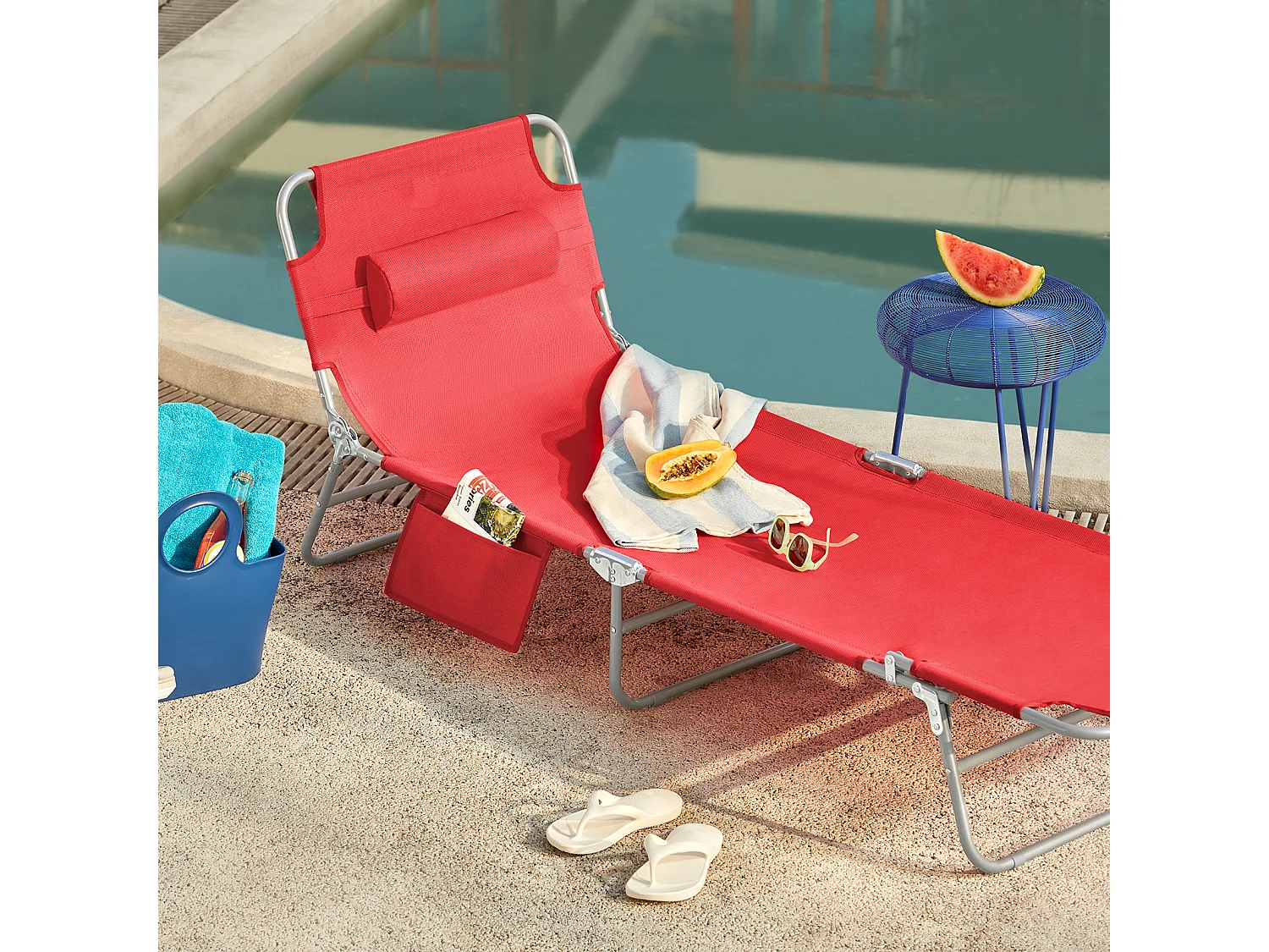 Gartenliege OGS35-R 63 x 58 x 195 cm